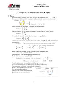 Accuplacer Arithmetic Study Guide