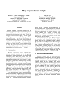 A High-Frequency Decimal Multiplier