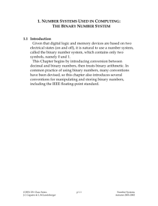 1. NUMBER SYSTEMS USED IN COMPUTING: THE BINARY