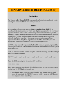 BINARY-CODED DECIMAL (BCD)