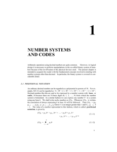 NUMBER SYSTEMS AND CODES