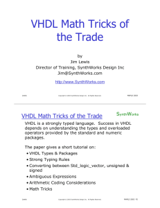 VHDL Math Tricks of the Trade