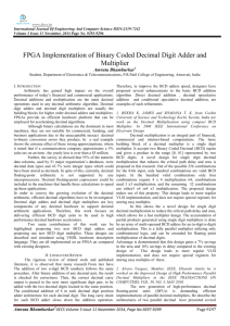 Title : FPGA Implementation of Binary Coded Decimal Digit Adder