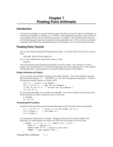 Chapter 7 Floating Point Arithmetic