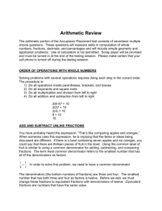 Arithmetic Review