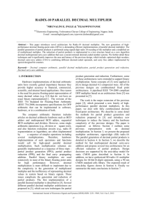 RADIX-10 PARALLEL DECIMAL MULTIPLIER