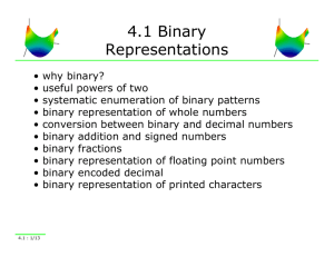 4.1 Binary Representations