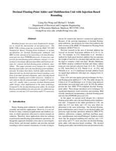 Decimal Floating-Point Adder and Multifunction Unit with Injection