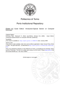 Guest Editors` Introduction:Special Section on Computer Arithmetic