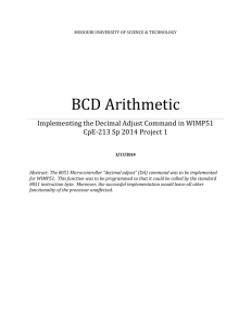 BCD Arithmetic - Missouri University of Science and Technology