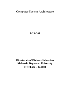 Computer System Architecture - Maharshi Dayanand University