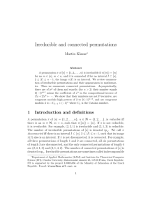 Irreducible and connected permutations