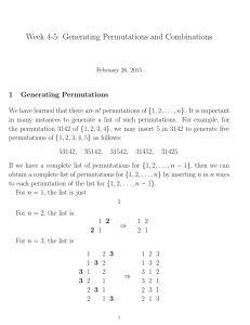 Week 4-5: Generating Permutations and Combinations