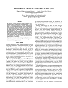 Permutations as a Means to Encode Order in