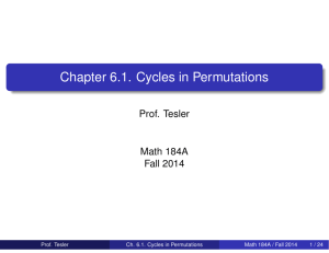 Chapter 6.1. Cycles in Permutations