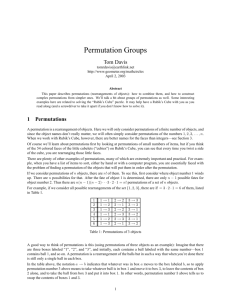 Permutation Groups