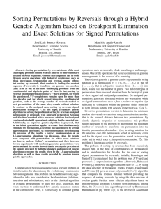 Sorting Permutations by Reversals through a Hybrid Genetic