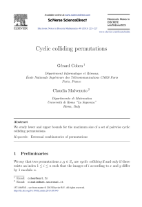 Cyclic colliding permutations - Dipartimento di Matematica