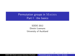 Permutation groups in Magma Part I : the basics