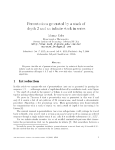 Permutations generated by a stack of depth 2 and an infinite stack in