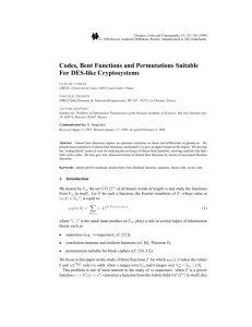 Codes, Bent Functions and Permutations Suitable For DES