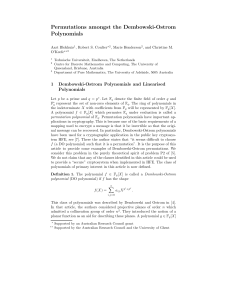 Permutations amongst the Dembowski-Ostrom Polynomials