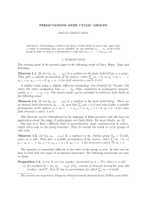 PERMUTATIONS OVER CYCLIC GROUPS 1. Introduction The