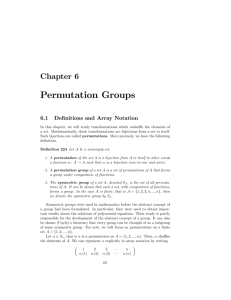 Permutation Groups - Department of Mathematics at Kennesaw