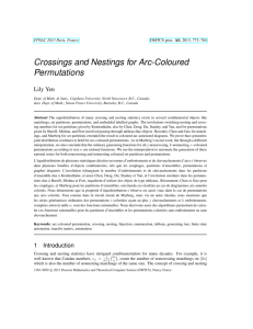 Crossings and Nestings for Arc-Coloured Permutations