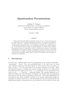 Quasirandom Permutations