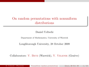 On random permutations with nonuniform distributions