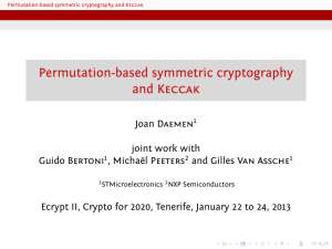 Permutation-based symmetric cryptography and Keccak