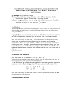 Comments on Permutations and Combinations with repetitions