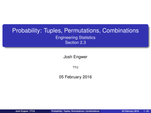 Probability: Tuples, Permutations, Combinations