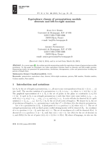 Equivalence classes of permutations modulo descents and left