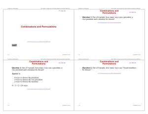 Combinations and Permutations