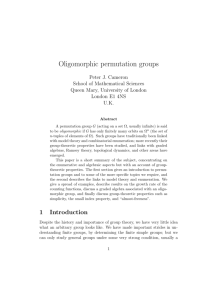 Oligomorphic permutation groups - Isaac Newton Institute for