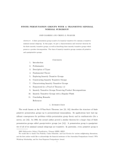 FINITE PERMUTATION GROUPS WITH A TRANSITIVE MINIMAL