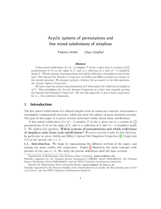 Acyclic systems of permutations and fine mixed subdivisions of