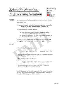 Scientific Notation, Engineering Notation