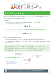 Scientific notation - Department of Education NSW