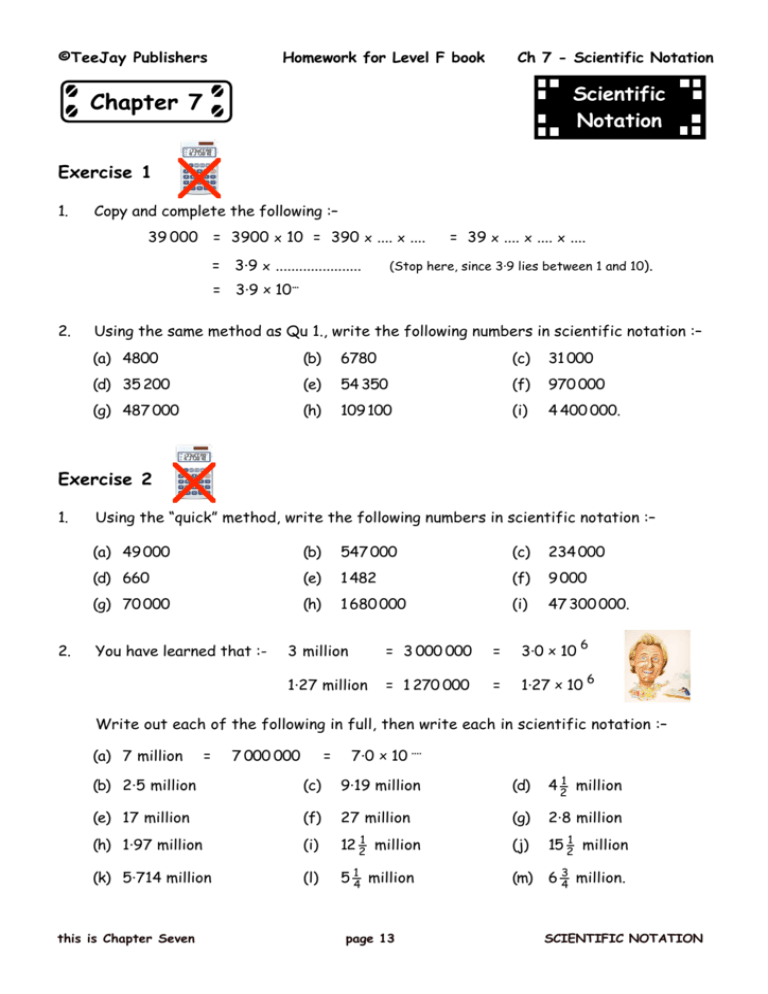CH 7 Scientific Notation CH 7 Scientific Notation