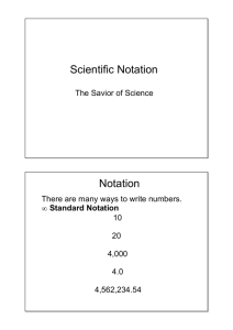 Scientific Notation Notation
