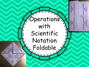 Operations with Scientific Notation Foldable