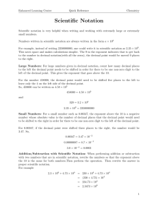 Scientific Notation - Quality Writing Center