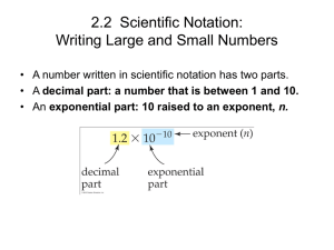 2.2 Scientific Notation: Writing Large and Small Numbers