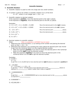 1.7 Scientific Notation