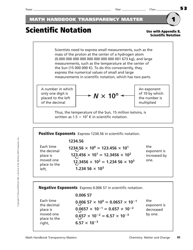 scientific notation homework 4