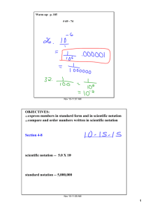 express numbers in standard form and in scientific notation