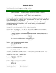 Scientific Notation - faculty at Chemeketa